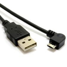 Image of 0.5M/1M/2M/3M USB 2.0 A To RIGHT ANGLE MICRO B Data & Charging Cable Lead