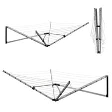 Image of 26M Wall Mounted 5 Arm Aluminium Airer and 26 Meter Drying space