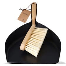 Image of Bamboo Dust Pan and Brush Set Eco Labelled Dustpan and Brush Perfect For