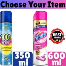 Image of 1001 Mousse 350ml & Vanish Oxi 600ml Carpet Upholstery Cleaner Stain Remover UK