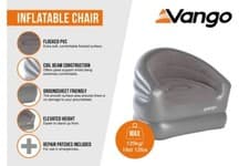 Image of Vango Inflatable Camping Chair - Nocturne Grey Blow up chair emergency seating