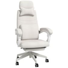 Image of Vinsetto Home Office Chair Reclining Computer Chair w/ Lumbar Support White