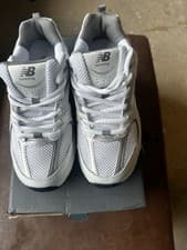 Image of NB530 White Silver Trainers Size 5