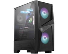 Image of MSI MAG FORGE 100R Mid Tower Gaming Computer Case (Black, 2x 120mm ARGB PWM Fan,