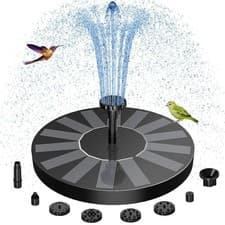 Image of AISITIN Solar Water Fountain, Solar Powered Water Fountain with 6 Nozzles