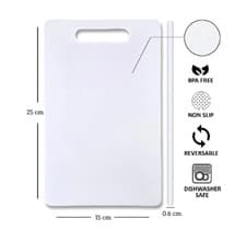 Image of White Chopping Board Non-Slip Vegetable Meat Cutting Catering Baking Hygienic UK