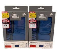 Image of Lonsdale Junior Trunks Pants Blue Boys 7-8 Years X4 Pairs 2 Packs New
