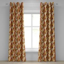 Image of Floral 2-Panels Eyelet Curtains Ornate Paisley