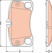 Image of TRW GDB1792 Brake Pad Set, disc brake for PORSCHE