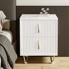 Image of Modern 2/3 Drawer Dresser, Fluted Bedroom Dresser Chest Of Drawers