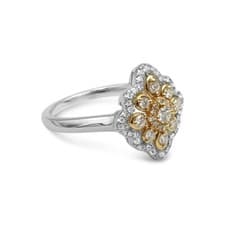 Image of Diamond Gold Ring - 18ct Gold Diamond Cluster Rose Ring Ladies 0.34ct Ladies