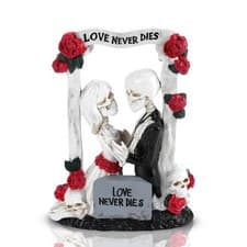 Image of Love Never Dies Wedding Couple Collectible Figurines, Skeleton Couples Bride ...
