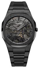 Image of D1 Milano Ultra Thin Black DLC (40mm) Black & Gold Carbon Dial / Black PVD