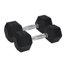 Image of Urban Fitness PRO Hex Dumbbell Weights Rubber Coated 10.0kg Black (Pair)