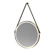 Image of Nuie Salana Round LED Bathroom Mirror & Touch Sensor 600mm Diameter Brass LQ712