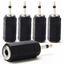 Image of 5 x 3.5mm Mono Jack Plug Male To 3.5mm Stereo Jack Socket Female Adaptor