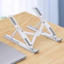 Image of Adjustable Laptop Stand Folding Portable Tablet Notebook Laptop Holder - Silver