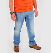 Image of Mens The Original Ben Sherman Ramone DMA631NE Slim Light Blue Casual Trousers