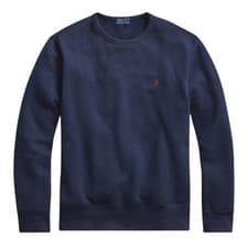 Image of Branded Fleece Crew Sweatshirt Regular Fit Pullovers Embroidered Logo