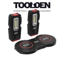 Image of Sealey LEDWCBCOMBO3 Inspection Light (x2) 3W & 1W COB LED & Double Wireless Char