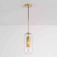 Image of Modern Glass Globe Ceiling Pendant Light Clear Glass Lamp for Dining Room