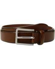 Image of Johnston & Murphy Feather-Edge Dress Belt Mens 36 Tan Leather Adjustable RED1120