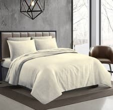 Image of 100% Egyptian Cotton Sateen Stripe Fitted Sheet – 250 Thread Count – 12" Deep