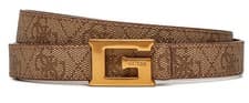 Image of Guess Noreen Adjustable Reversible Pant Belt In Lattee For Womens