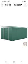 Image of Outsunny 11.3x9.2ft Steel Garden Storage Shed w/ Sliding Doors & 2 Vents, Green