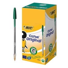 Image of BIC PENS Cristal Medium Ball Point Pens Biros (BLACK, BLUE & RED OPTION) 1 to 50