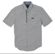 Image of HUGO BOSS Bori Blue Stripe Shirt. Brand New & Tags. Medium. RRP £89.