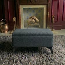 Image of Luxury Plush Velvet Storage Ottoman Bench Footstool Bedroom Seat Upholstered