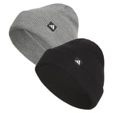 Image of Adidas Unisex Performance Fold Beanie 2-Pack, Grey & Black 1826781 Double Layer