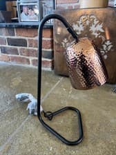 Image of Hammered Copper Shade, Black Base Table Lamp E27 Bulb Not Included