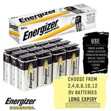 Image of Energizer 9V Industrial Batteries Block Battery Alkaline Smoke Alarm PP3 6LR61