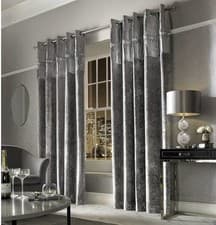 Image of Kylie Minogue Luxury Veda Velvet Curtains Pleated Fully Lined 90x72