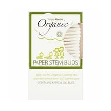 Image of 💚 Simply Gentle Organic Paper Stem Buds 200 Buds