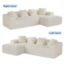 Image of JUMBO CORD MODULAR L SHAPE CORNER SOFA SET 4SEATER FURNITURE SETTEE SUITE POUFFE