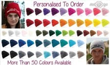 Image of Personalised Embroidered Original Cuffed Beanie Adults Your Text Name Initials