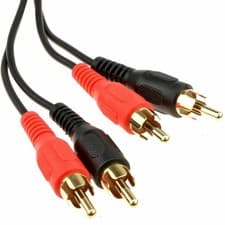 Image of 2 x RCA Phono Plugs to Plugs Stereo Audio Gold 1.4m
