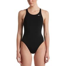 Image of Nike Swim Womens Nike Poly Solid Fast Back One Piece Swimsuit - Black