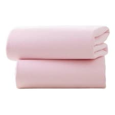 Image of Clair de Lune Fitted BABY Cot sheet, 2 pack 60 x 120cm pink jersey cotton