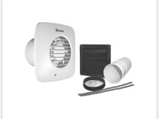 Image of Xpelair Simply Silent 100mm Standard Square Bathroom Fan Kit - ‎Cool White...