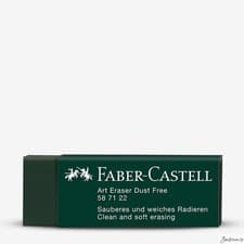 Image of Faber-Castell Green Dust Free Eraser Phthalate Free 6.2cm For Pencil Marks