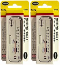 Image of 2x Brannan Fridge Freezer Thermometer Horizontal Accurate Temperature Food Store