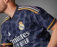Image of Adidas Real Madrid 2023/24 Blue Away Top Men’s Uk Size Medium- IJ5901