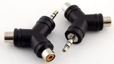 Image of Pair RCA to 3.5mm Stereo Adapter 2 x RCA Phono Female to 3.5mm Male Jack Plug UK