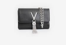 Image of VALENTINO Divina Nero Black / Silver Cross body Shoulder bag brand new