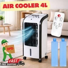 Image of Portable Air Cooler 4L Evaporative Fan Humidifier Remote 3 Speed Timer Ice Packs