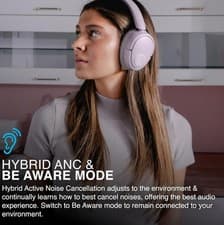 Image of JLab Wireless Headphones ANC  Foldable Headset Mauve colour RRp £89